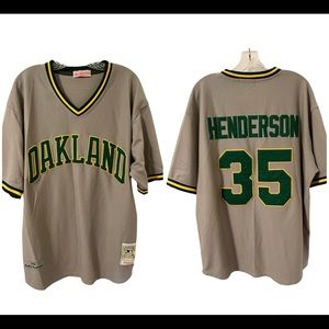 VINTAGE T-shirt Mitchell & Ness NFL Authentic Oakland Henderson 35 PATCHES XL 48